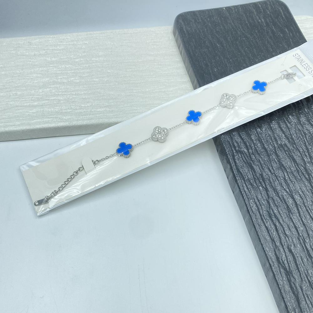 

Браслет «Четырехлистный клевер» 13 мм Титановая сталь Четырехлистный клевер Реверсивный браслет Без потери цвета Титановая сталь Женский браслет