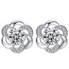 Korean Elegant Four-Leaf Clover Narcissus Stud Earrings - Simple and Chic