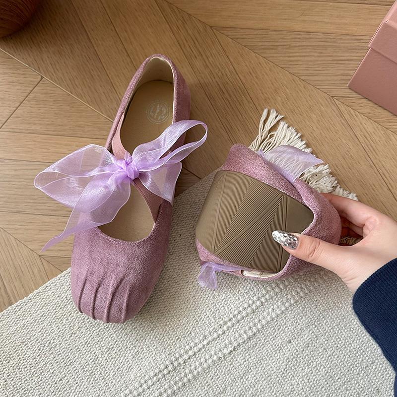 Fashion French Gentle Flat Ballet Shoes for Women 2025 Summer New Style with Skirt One-word Mary Jane Shoes