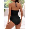 Solid Color Bikini Deep V Two Piece Sets Swimsuit Women Tropical Swimwear Push Up High Waist Female Brazilian Biquini Beachwear