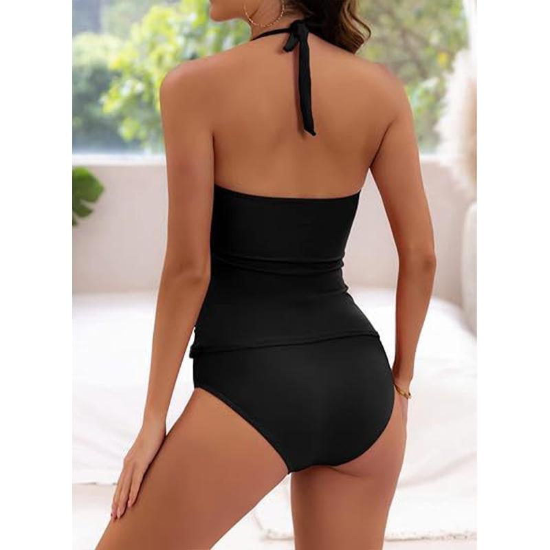 Einfarbig Bikini Tiefem V Zweiteiler Badeanzug Frauen Tropical Bademode Push-Up Hohe Taille Weibliche Brasilianische Biquini Bademode