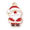 10 PCs Cartoon Christmas Charms Enamel Snowman Santa Claus Gold Color Metal Pendants For DIY Making Necklace Jewelry Findings