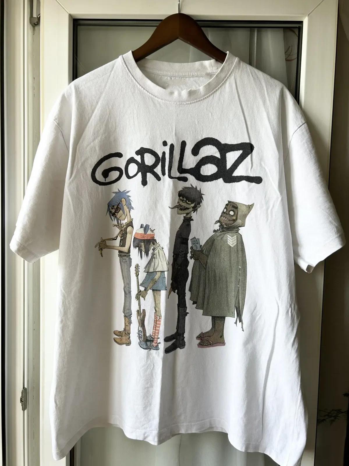 Men s and Women s T-shirts Collection GORILLAZ Band Heavy Cotton White L