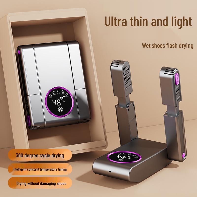 2025 Portable Folding Shoe Dryer with Dehumidifying, Odor Removal, Timer, and Quick Drying Features
