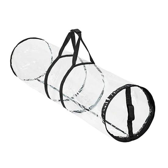 Gift Wrap Roll Bag Clear Wrapping Paper Storage Bag Holiday Wrap Organizer Tote with Handles