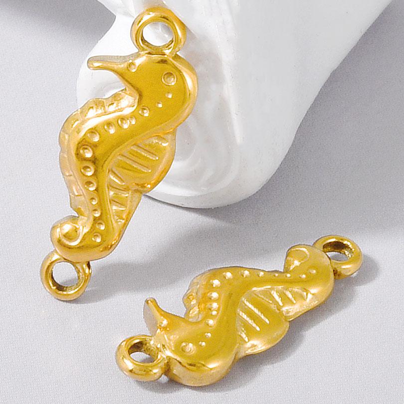 6pcs New Ocean Animal Stainless Steel Charms For Jewelry Making Supplies Metal Conch Shell Turtle Seahorse Pendant DIY Materials