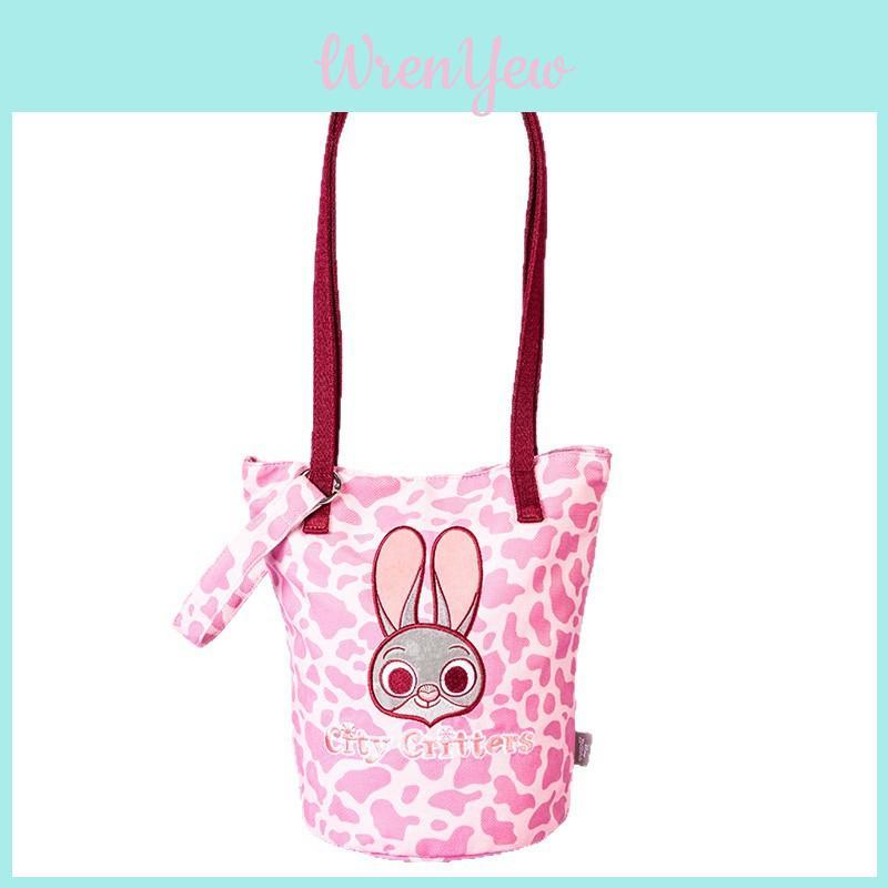 Zootopia Judy Hopps Nick Wilde Water Bucket Bag In Leopard Pattern With Soft Polyester For Casual Outfits