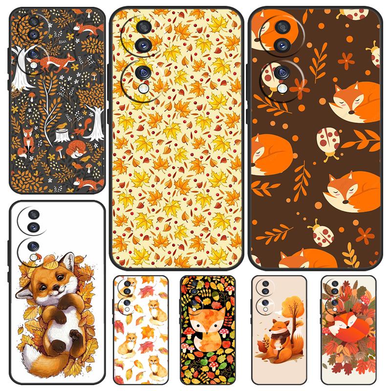 Autumn Leaves Fall Fox Case For Honor X9b X9a X8a X7a X6a X6 X7 X8 X9 8X 9X Honor Magic 5 Pro 50 70 90 Lite Cover
