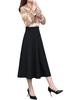 Unibayes Flared Simple Solid Color with Elastic Perfect for Office and More 78 Women's Knee-Length Skirt, Waist, Commuting, Work, (Size M, Black)