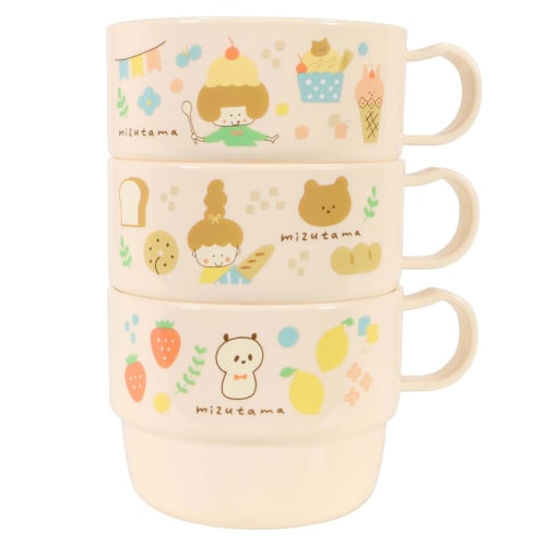 Kutsuwa Mizutama Plastic Cups (Set of 3) MU004 Made in Japan