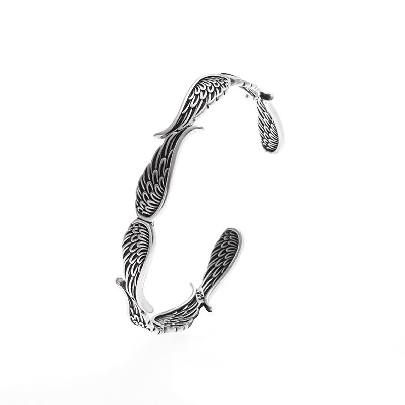 Retro Angel Wings Bracelets Men Women Punk Silver Color Adjustable Bracelets Unisex Accessories On Hand Wrist Gift for Lovers