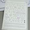 Pink Bow & Floral Shell Nail Stickers - Embossed Lace & Heart Designs