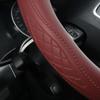 Nappa Leather Embossed Car Steering Wheel Cover - Four Seasons, Comfortable Grip