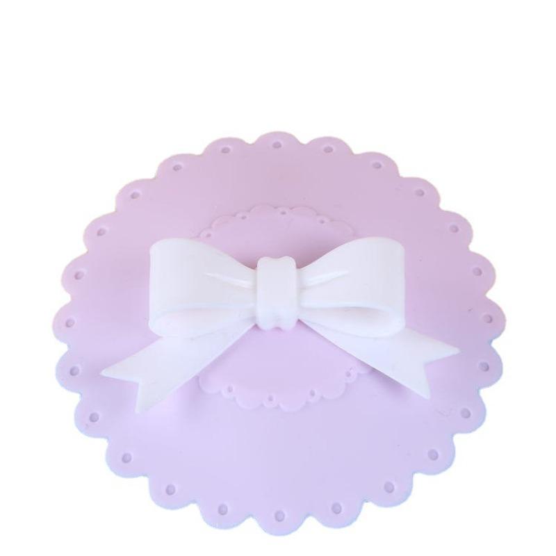 Silicone Green Flower, Cartoon Bow-tie Cat Water Cup, Ceramic Cup Lid, Silicone Sealed Cup Lid