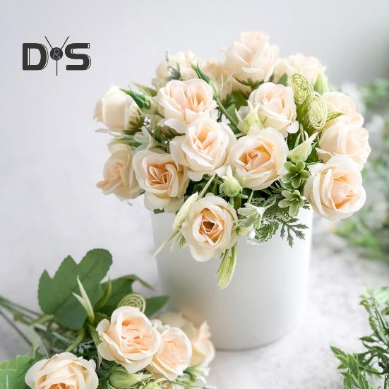 Künstliche Blume, schön aussehend, wetterbeständig, exquisit, modern, einfach, künstliche Regenrose