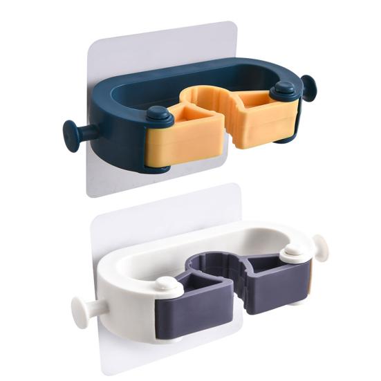 Wall Mounted Mop Organizer Broom Holder Strong Load-bearing Non-Slip Design Waterproof Mop Storage Rack Broom Hanger Hook