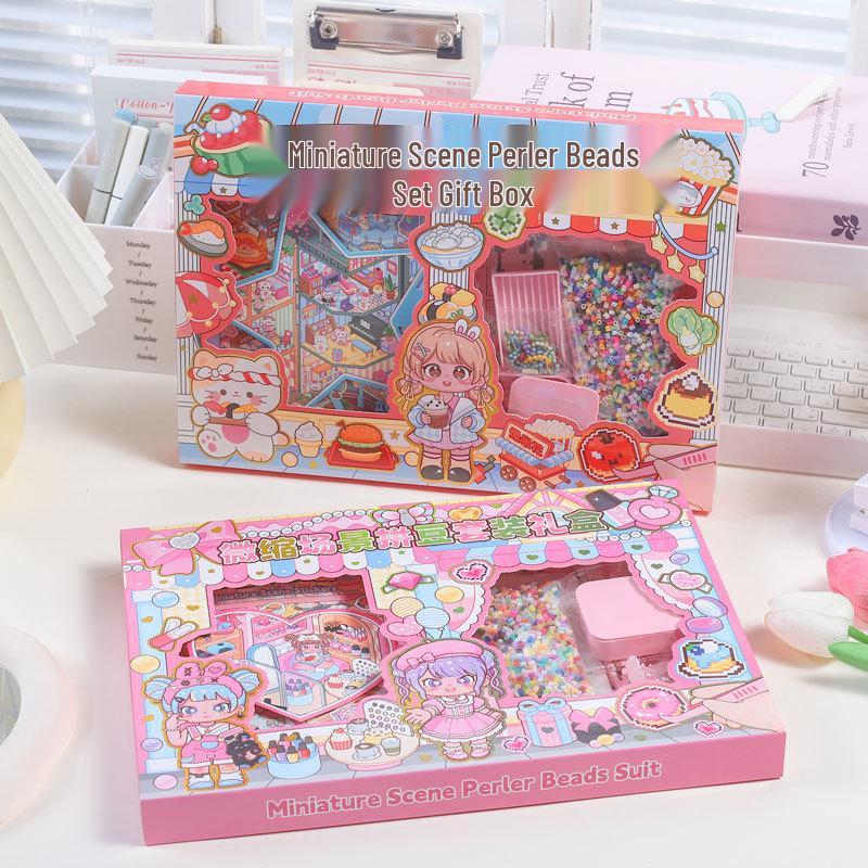 Miniature Perler Beads DIY Set: Creative Handmade Toy Gift Box for Students