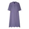 LYRIA Solid Color Women's Dress Mid-length V-neck Half-sleeved Daily Wear Women Dress Pockets 5XL