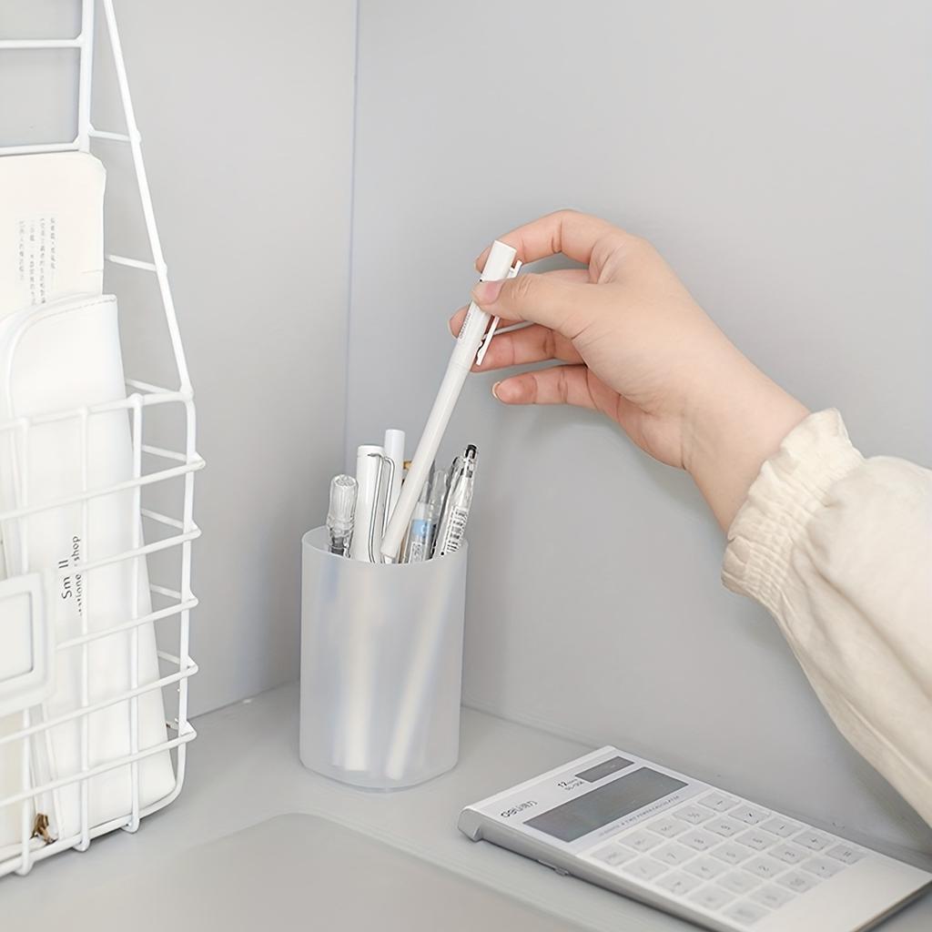 1pc-Simple Frosted Pen Holder Storage Multifunctional Office Storage Holder Student Stationery Pen Holder