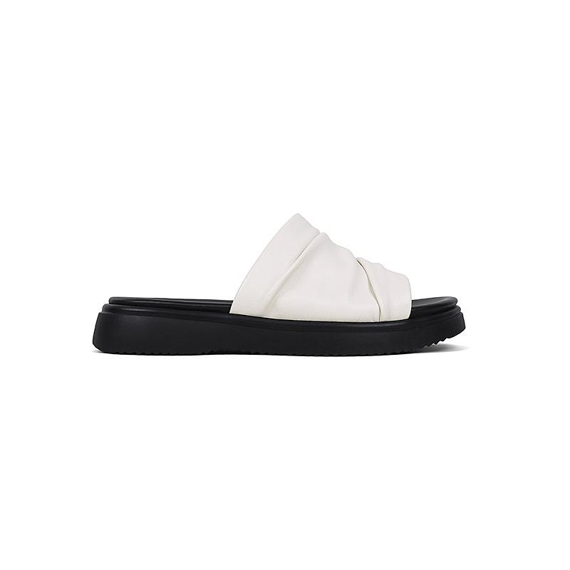 [Support the sole of the arch] Summer dopamine outer wear to increase the height of casual one-word sandals women's 2025 thick-soled sandals