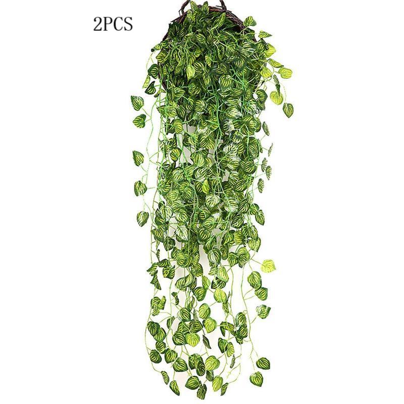 1/2PCS Simulation Indoor Wall Hanging Green Plant Wall Decoration Fake Flowers Rattan Simulation Plant Green Leaves Begonia
