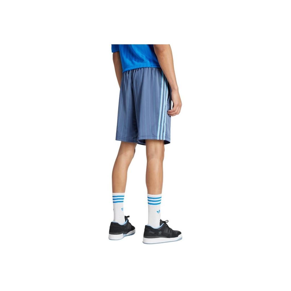 Adidas Originals Pinstripe Sprinter Shorts With Elastic Waist And Logo Print Men Shorts Blue IU0196