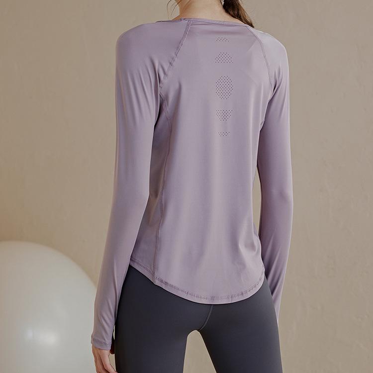 Women's Quick-Drying Long-Sleeve Sports Top for Spring Running and Yoga
