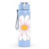1PC White Daisy Simple Flower Print 750ml Color Plastic Sports Water Bottle Leakproof Flip Straw Lid Suitable for Sports Office Home Use