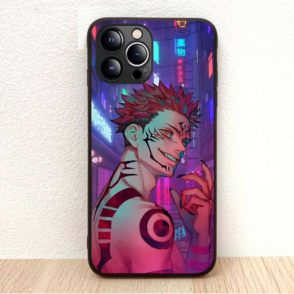 BW-28 Jujutsu Kaisen Soft Black Case for iPhone XR 14 15 11 12 13 6 7 8 X XS Pro Max Samsung S22 S23 S21 S24 FE Ultra S8 Plus
