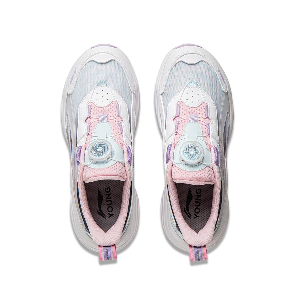 Li Ning Kids Sports Lifestyle Series Color Block Comfortable Shock Absorption Low Top Casual Shoes Kids Casual Shoes YKCV202-8