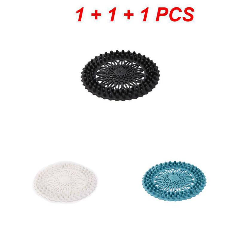 1/2/3PCS Bathtub Stopper Soft Touch Fine Mesh Round Household Products Drain Cover Non-slip Fit Effective Filtering Five Colors