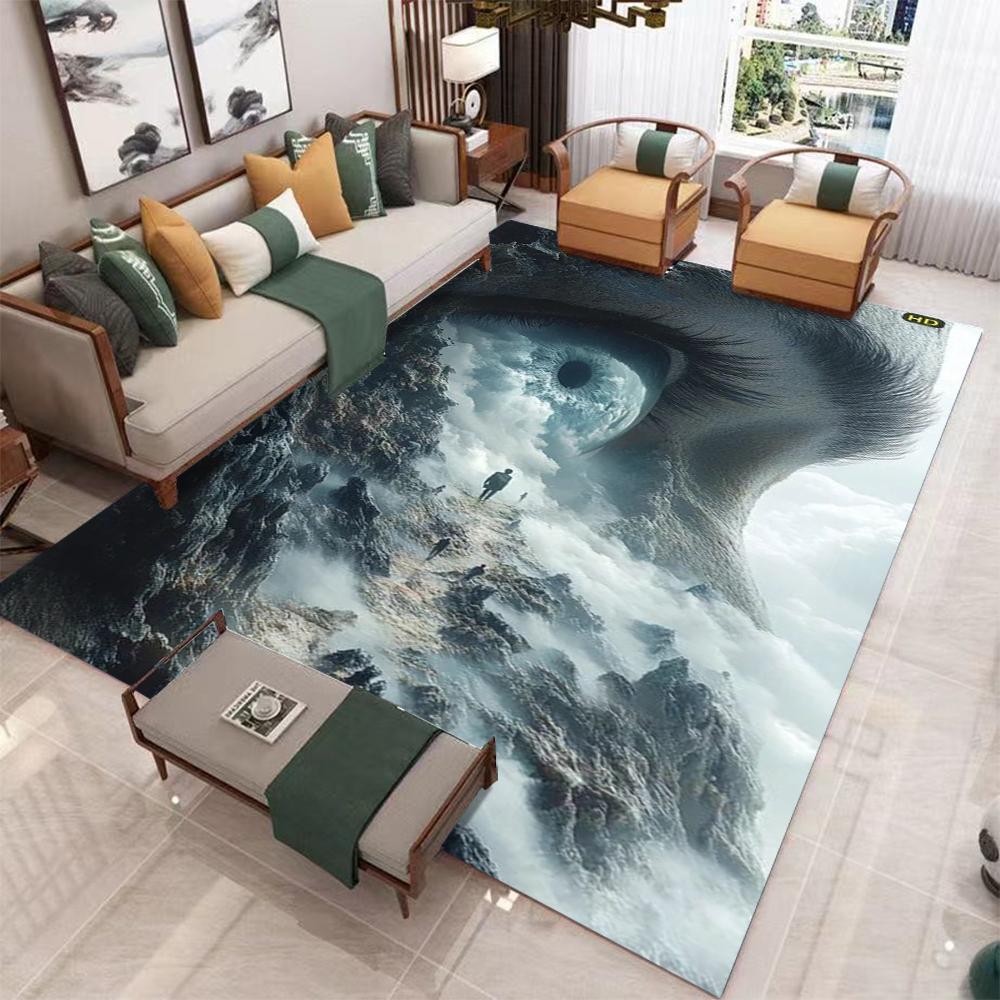 Heavenly Angels Carpet Mat Divine Light Celestial Earth Living Room Rug with Ethereal Clouds Design Home Decoration Bedroom