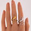 Stainless Steel Adjustable Open Ring - Titanium, Colorfast, Stackable, Electroplated Finish
