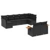VidaXL Salon de Jardin avec Coussins 9 pcs, Canapés de Terrasse, Ensemble de Meubles de Patio, Mobilier d'Extérieur, Noir 3227126