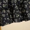 Sheechi High-Waist A-Linien Midi-Rock mit floralem Rüschenbesatz