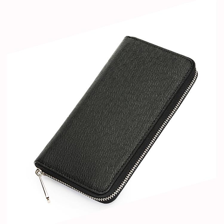 

Men s Crosshatch Long Zipper Wallet 60017 - Fashionable New Style. чёрный