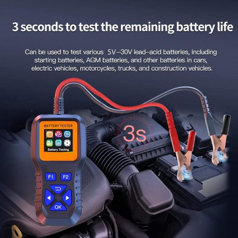 Avancerad Batteritestare för Fordon Universell För Bilar Lastbilar Motorcyklar Med LCD-display Och Flerspråkigt Stöd
