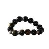 12Mm Large Particle High Quality Natural Tiger Eye Stone Obsidian Design Bracelet Bracelet