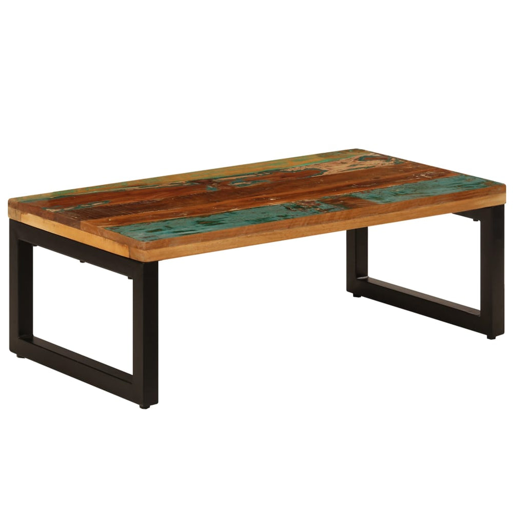 Coffee Table 100x50x35 Cm Solid Reclaimed Wood and Steel