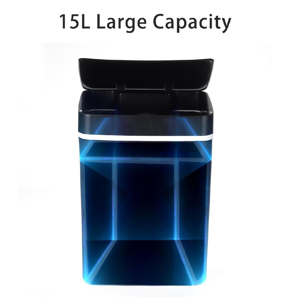 15L Kitchen Garbage Bins for Home Induction Automatic Touchless Smart Infrared Motion Sensor Rubbish Waste Bin Trash Can