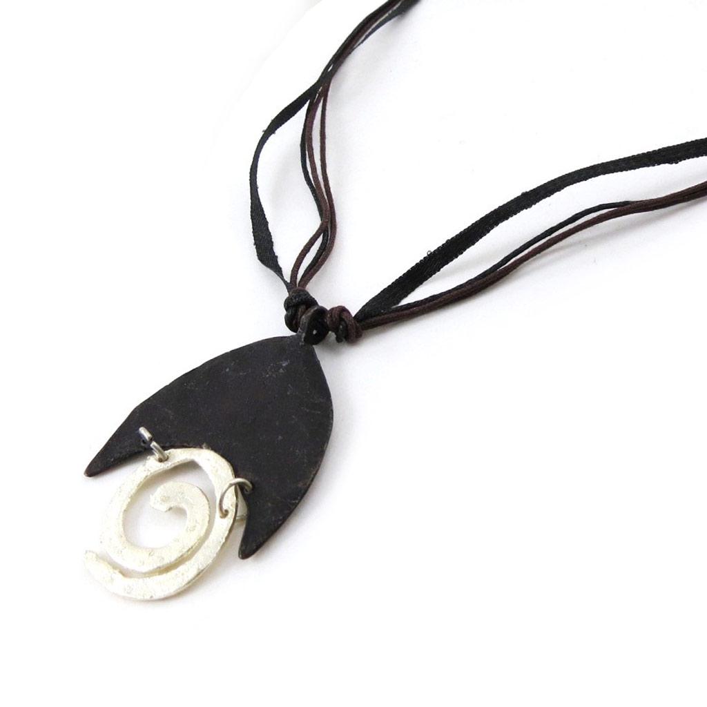 Les Trésors De Lily [E7233] - Designer Necklace 'Jardin d'Eden' Black Silver