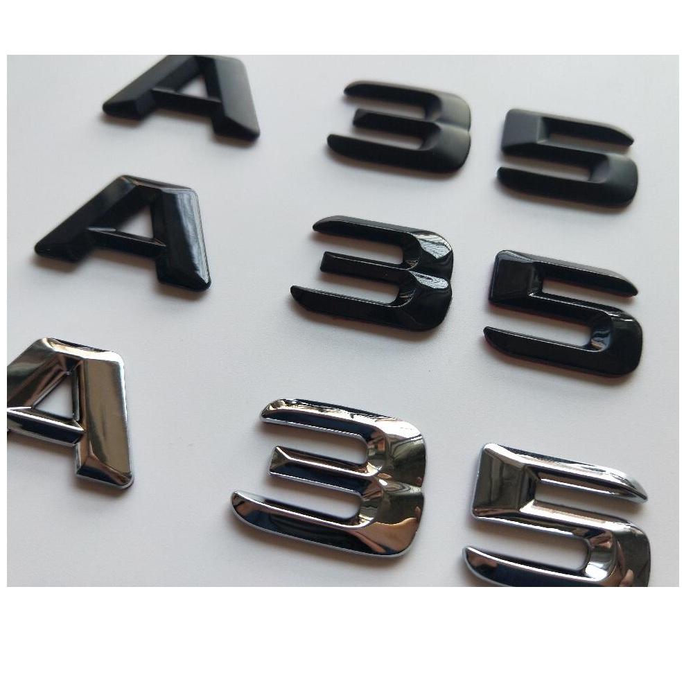 3D Font Letters Number A 3 5 Rear Trunk Lid Emblems Badges Sticker for Mercedes Benz W177 A35 A 35 AMG NM7
