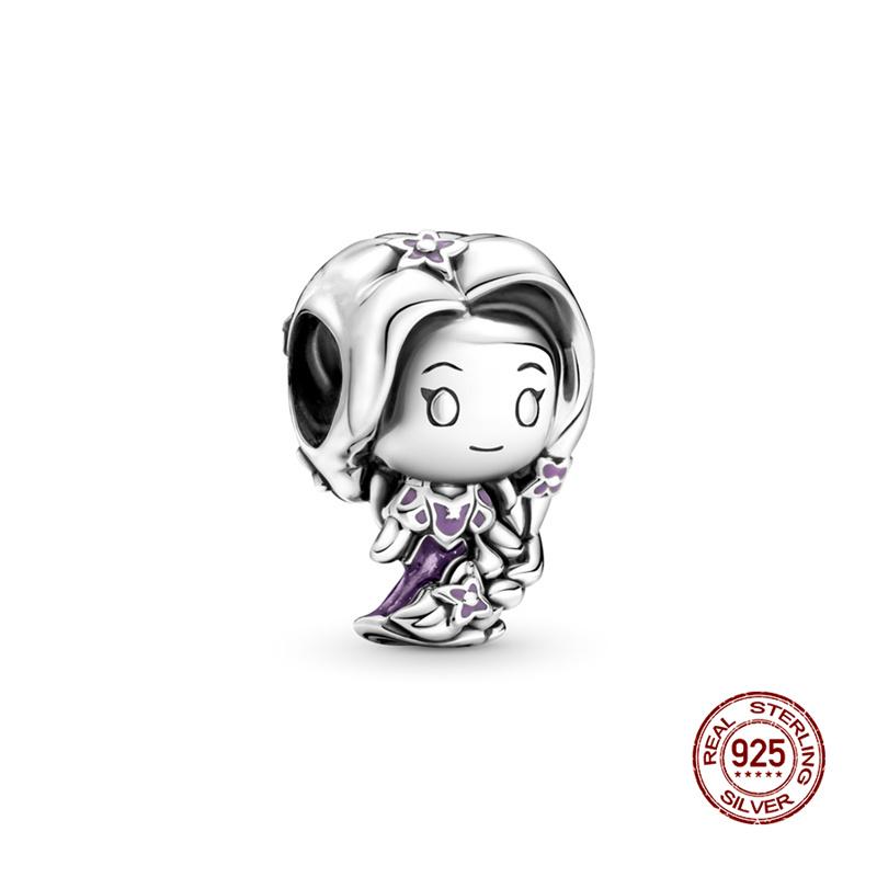 

Срібло 925 проби Шарми-намистини Принцеси Діснея Підходять для браслета-ланцюжка 3 мм DIY Тонкі ювелірні вироби Подарунки для жінок