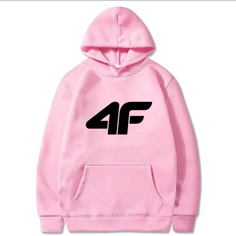 2025 Autumn/Winter New Men's and Women's 4F Printed Hoodie Street Fashion Sportswear Casual Fun Loose Top Warm Hoodie