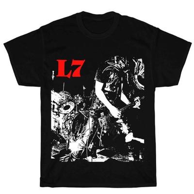 Maglietta Unisex Nera Cotone Taglia Unica Vintage L7 Band Live In Tour Concerto