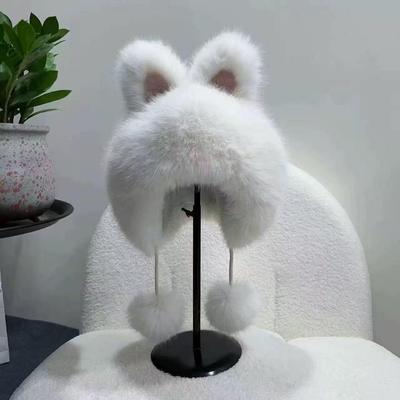 Cozy Rabbit Ear Plush Hat - Autumn/Winter Warmth & Style