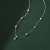 Silver Lucky Four Leaf Grass Necklace Women's Clavicle Chain Long Style Elegant Tassel Neck Chain Jewelry Accessories