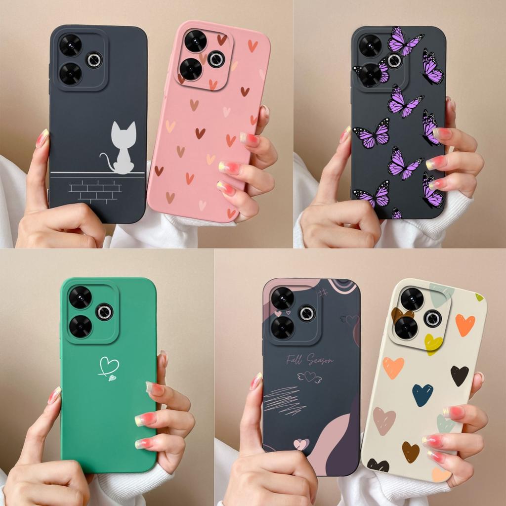 For Poco M6 Pro Case Stylish Anti Drop Funda For Xiaomi Poco M 6 M6Pro Liquid Silicone Full Protection Phone Back Cover Capa