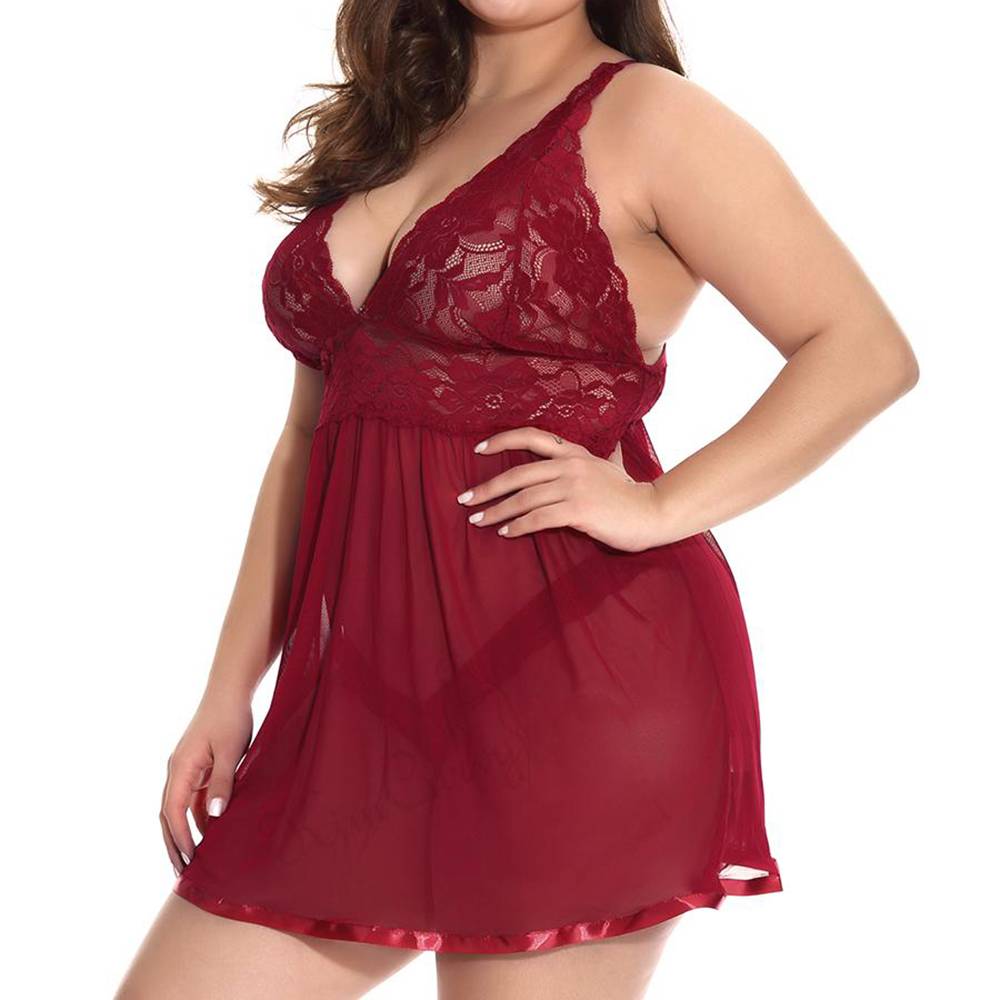 Květinová elegantní sada pro panenky velké velikosti Dámské sexy pyžamo Sexy spodní prádlo krajková noční košile