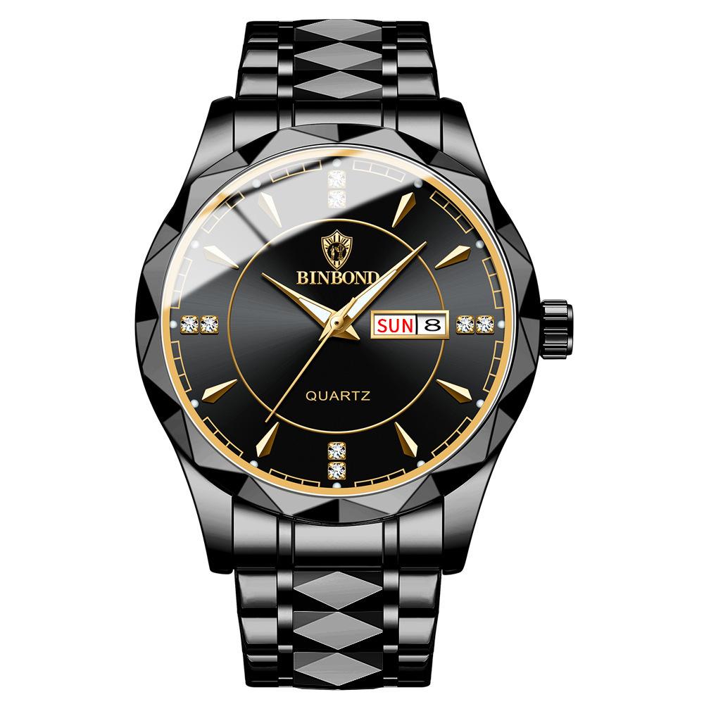 Watch Stainless steel business double calendar waterproof men's watch local tyrant gold watch